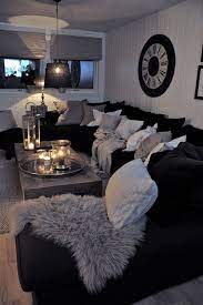black and white living room interior