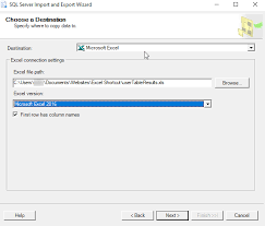 to export an sql query to an excel file