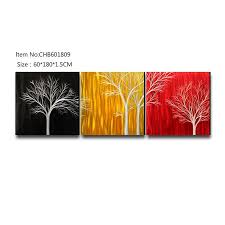 China Mix Color Trees 3d Metal Oil