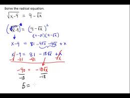 Solve Radical Equations