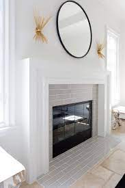 Linear Gray Fireplace Surround Tiles