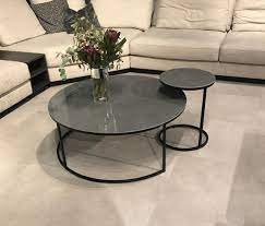 Set Of 2 Round Coffee Tables Side Table