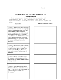 The declaration of independence is a work of more than just one man (thomas jefferson) and it is not the first declaration of independence, many colonies and pass out or instruct students to open the women's rights in early america timeline and a hard copy of the evidence collection worksheet. 32 Declaration Of Independence Worksheet Answers Free Worksheet Spreadsheet
