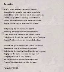acrostic acrostic poem by ralph erskine