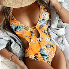 Amazon.com: Best Push Up Swimsuit Bralette Swimsuit Animal Print One Piece  Swimsuit Sexiest Bathing Suits Low Back Bathing Suit Puff Sleeve Bathing  Suit Best Tankini Swimsuits Custom One Piece Swimsuit A-Orange :