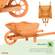 Oypla Wooden Wheelbarrow Planter