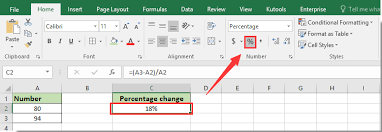 how to calculate percene change or
