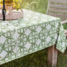 edgemont green outdoor tablecloth with