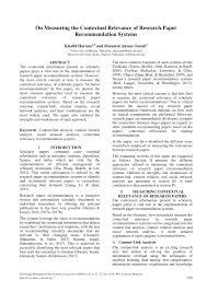 pdf on measuring the contextual relevance of research paper pdf on measuring the contextual relevance of research paper recommendation systems