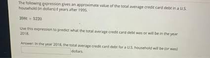 Average credit card debt 2018. Solved The Following Expression Gives An Approximate Valu Chegg Com