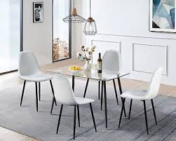 Glass Table And Dining Chairs Set