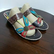 Spring Step L Artiste Pola Multi Color Flower Slide Sandal Size Eu 39 Us 8 5 M Ebay