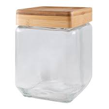 scullery bamboo glass square canister