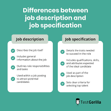 job description and a job specification