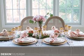 Analysing site traffic and usage. Elegant Holiday Table Setting With Gold And Pink Christmas Decorations