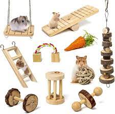 hamster chew toys set natural wooden