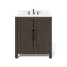 Browse our elevated, floor and wall vanities to find the ideal model that will transform your bathroom into a functional and dreamy space. Home Decorators Collection Leary 30 Inch W X 20 Inch D Center Rectangle Basin Vanity Top I The Home Depot Canada