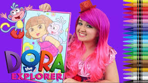 Your kids ,,can have fun and,,, spend time. Coloring Dora The Explorer Boots Giant Coloring Book Page Crayola Crayons Kimmi The Clown Youtube