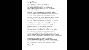 forgetfulness billy collins essay billy collins analysis of forgetfulness