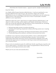 Best Legacy Systems Administrator Cover Letter Examples Livecareer