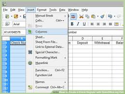 How To Create A Check Register With Openoffice Org Calc