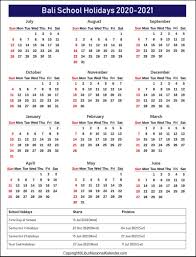Kalender yang berkembang di masyarakat hindu bali yang sering disebut dengan kalender bali merupakan gabungan dari kalender gregorian kalender gregorian (kalender masehi) adalah kalender yang digunakan secara internasional yang menggunakan perhitungan tahun (tarikh) masehi. School Holidays Bali 2020 2021 Academic Calendar Bali 2020 2021