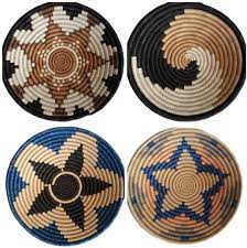 4 african woven wall baskets image 2
