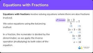 Equations With Fractions Gcse Maths
