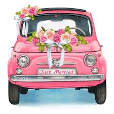 Das auto ist bekanntlich der deutschen liebstes kind. Free Vector Just Married Pink Illustration