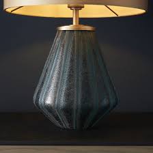 63889 100 Turquoise Glass Table Lamp