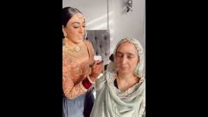 bride does mom s makeup at own wedding