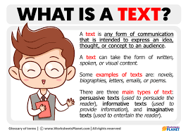 what is a text definition of text