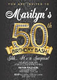 50th Birthday Invitation Adult Birthday Party Invitation Diamond