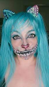 cheshire cat cosplay make up test by