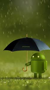 wallpaper 4k android robot umbrella rain