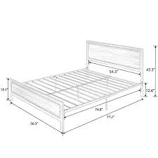 metal platform bed with rivet wooden
