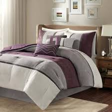 Purple Plum Grey Comforter Set
