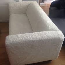 ikea klippan sofa cover furry white