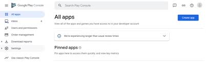 Select apps > all apps > add. Connecting Your Google Play Developer Console Appbot Support