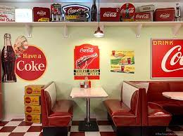retro lunch room using coca cola decals