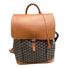 l alpin leather backpack goyard brown