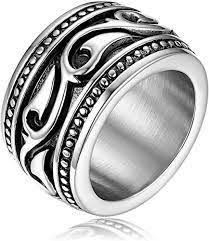 Bling Jewelry des Couples à Deux Tons Noir Concave Or Argent Ton Dragon Celtique Bague Titane Bague de Mariage pour Homme Femme 8MM Taille 6-14