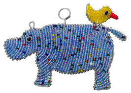 beaded hippo ornament wireworx beaded