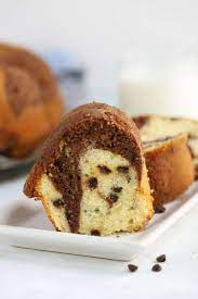 chocolate chip marble bundt cake with
