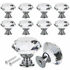12pcs Crystal Glass Cabinet Knobs