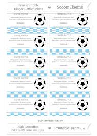 Free Baby Blue Checker Pattern Soccer Diaper Raffle Tickets