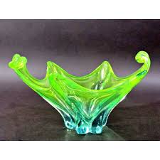 A Murano Art Glass Green Splash Vase A