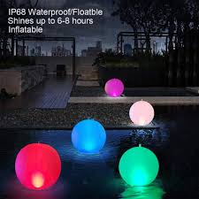 Dive In Pool Party Floating And Inflatable Beach Ball Toy Seven Modes Led Glow In The Dark With Color Changing Lights Great For Pool Movie Parties Or Backyard Movie Events