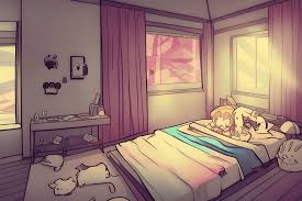 doodle bedroom interior color anime