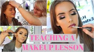 teaching a beginner how to do makeup
